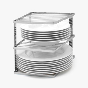 Corner Plate Dish Rack - Silver