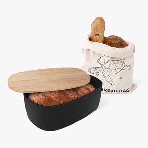 Bread Bin with Black Bag