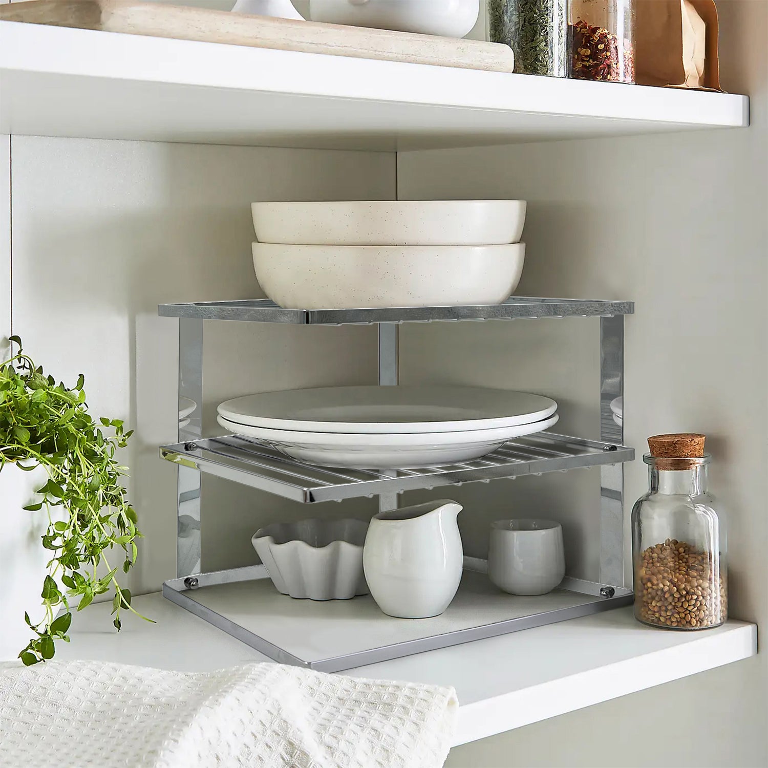 Platdish Rack Corner Plate Storage Dish Rack - Silver | Joeji's - Joejis