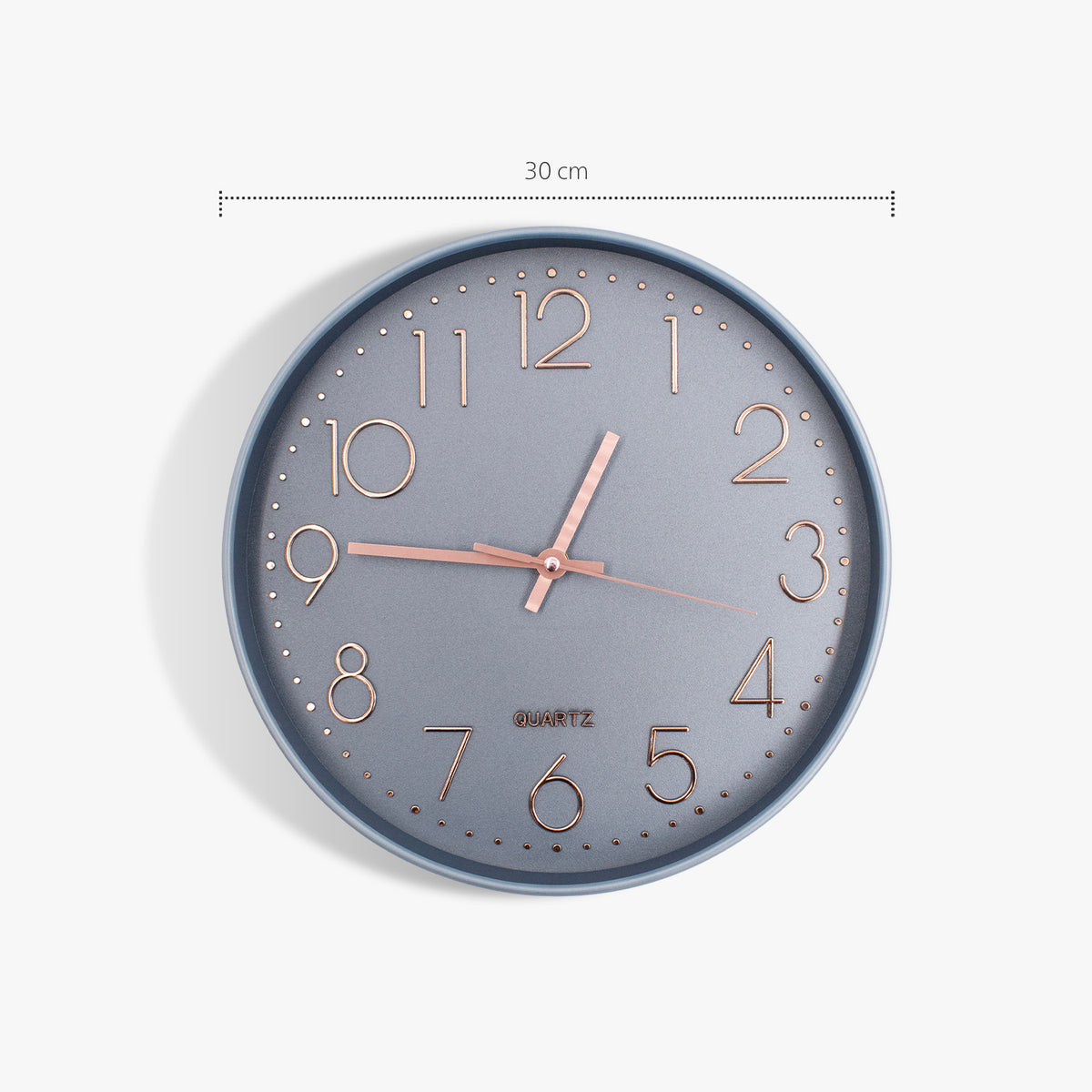 Wall Clock - Grey &amp; Rosegold