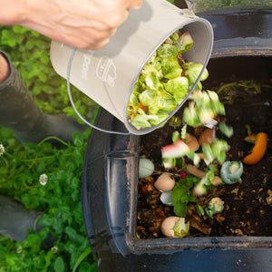 Small Compost Bin Kitchen with Carbon Filters - 3L - Cream