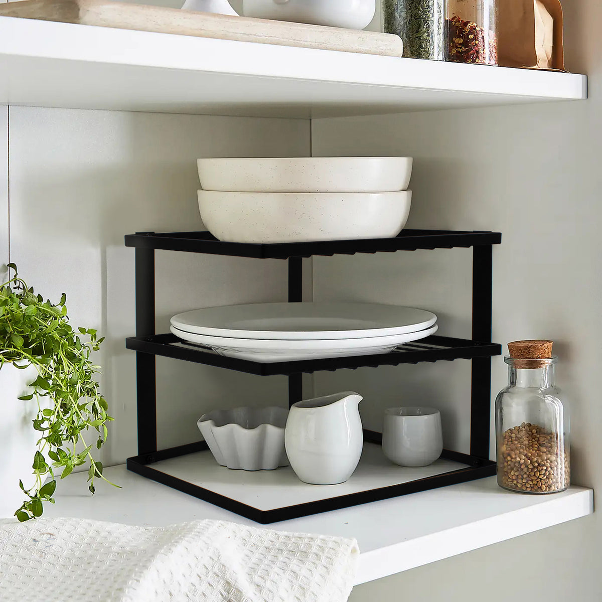 Corner Plate Dish Rack - Black