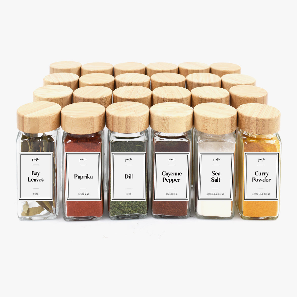 24 Bamboo Spice Jars