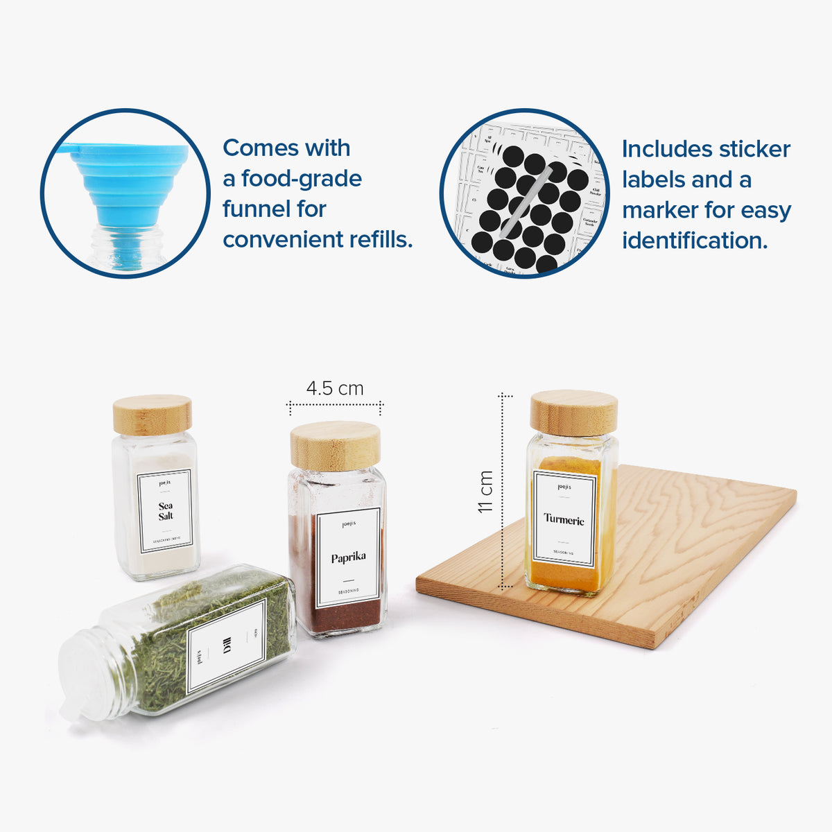 24 Bamboo Spice Jars