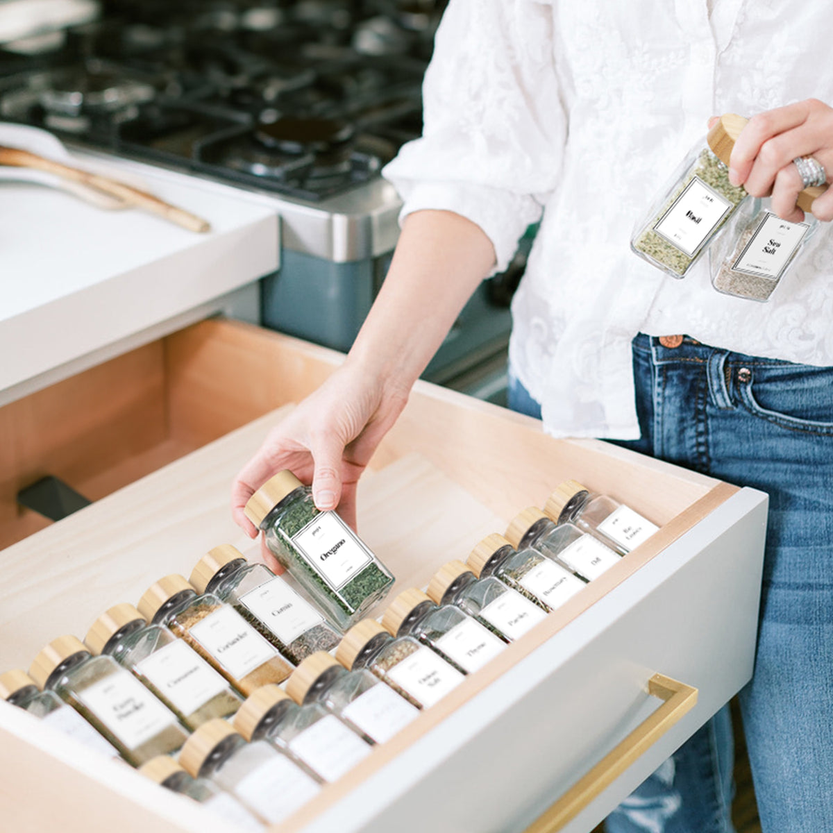 24 Bamboo Spice Jars