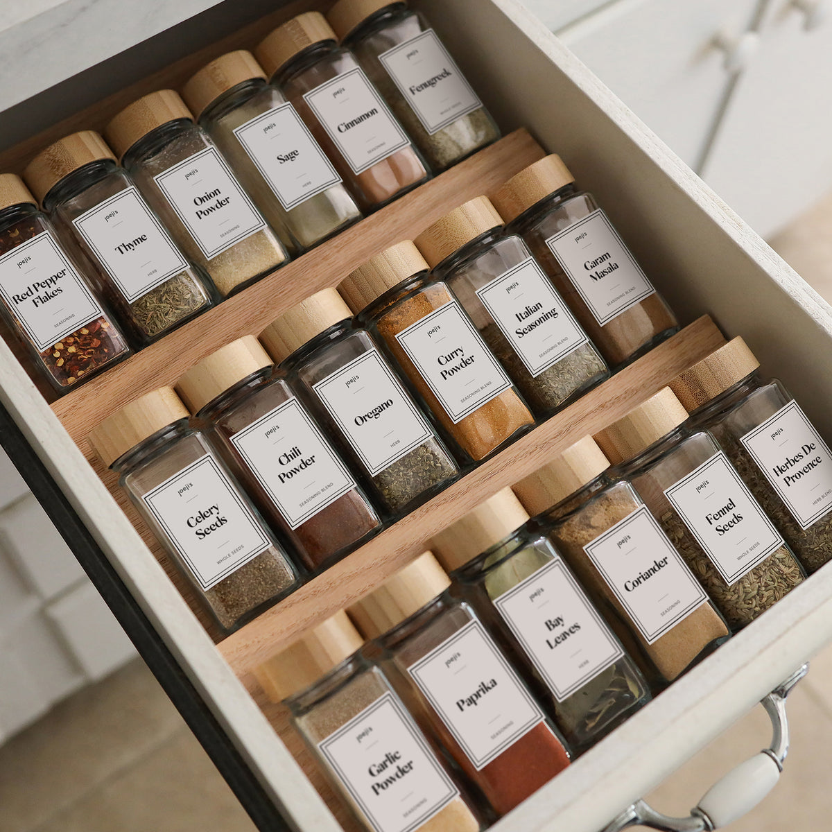 24 Bamboo Spice Jars