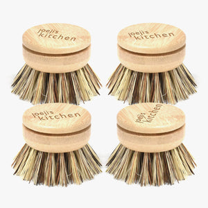 Bamboo Dish Brush Cleaning Set of 4 - Hard