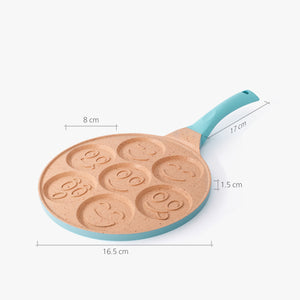 Emoji Pancake Pan 7 Hole 26.6cm - Blue Handle