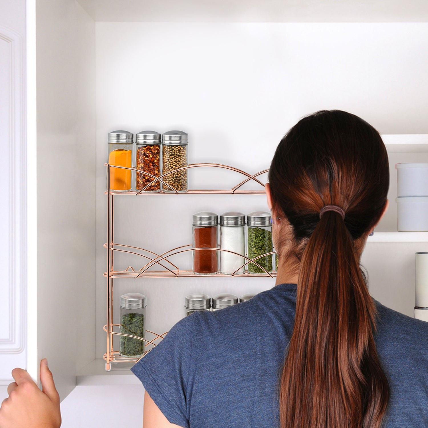 Homeless Rose Gold Rack Free Standing Spice Rack - Rose Gold - Joejis