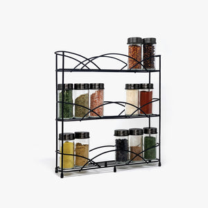 Black Spice Rack + 14 Jars