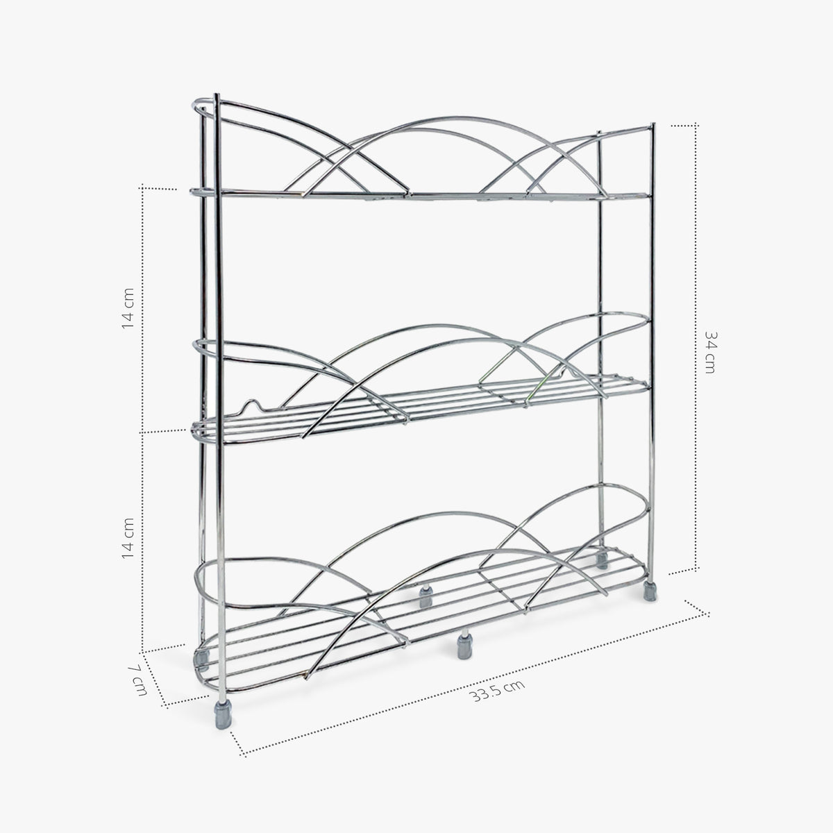 Silver Spice Rack + 14 Jars