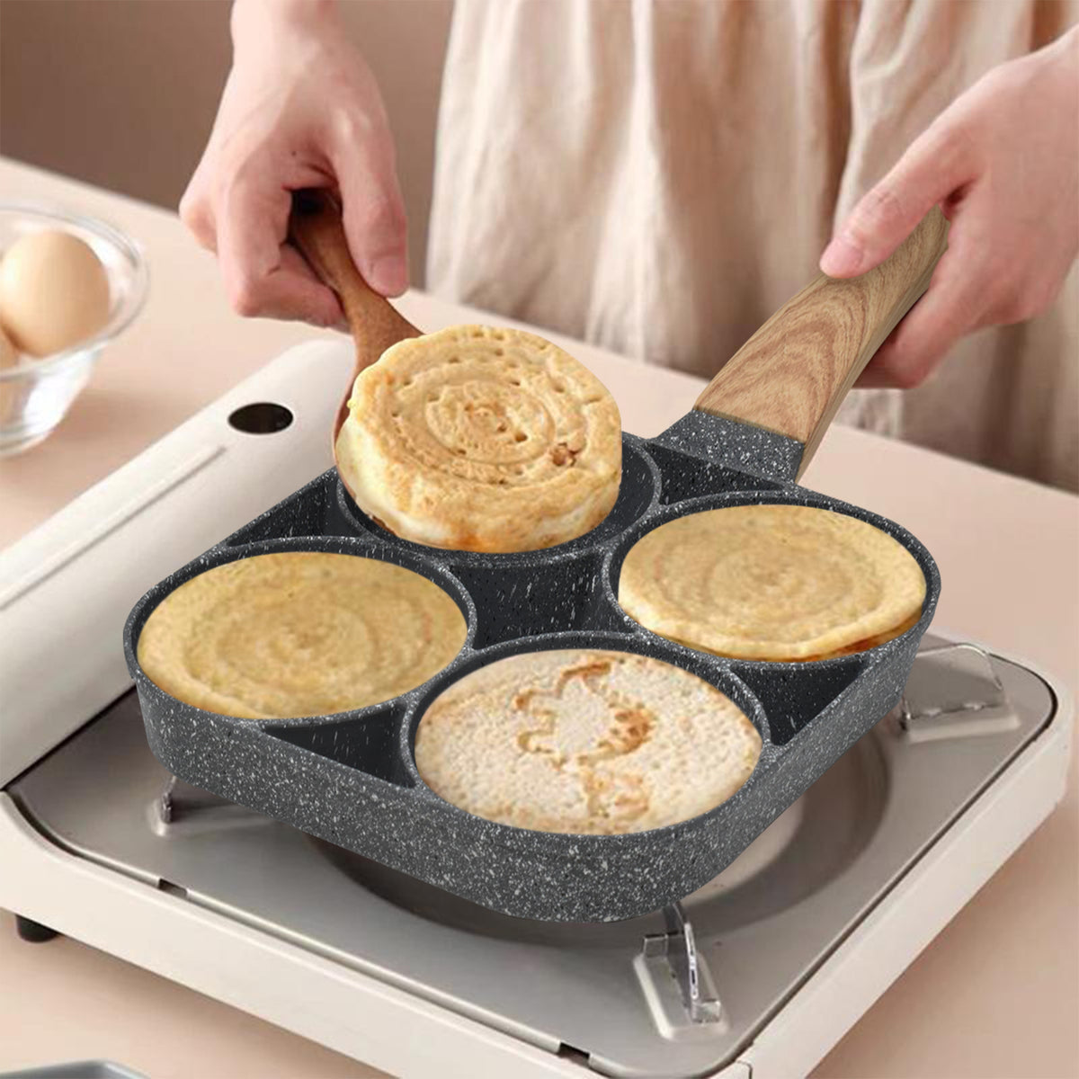 4 Hole Non Stick Multi Purpose Frying Pan 