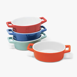 Mini plat de cuisson ovale en céramique - 4 pcs