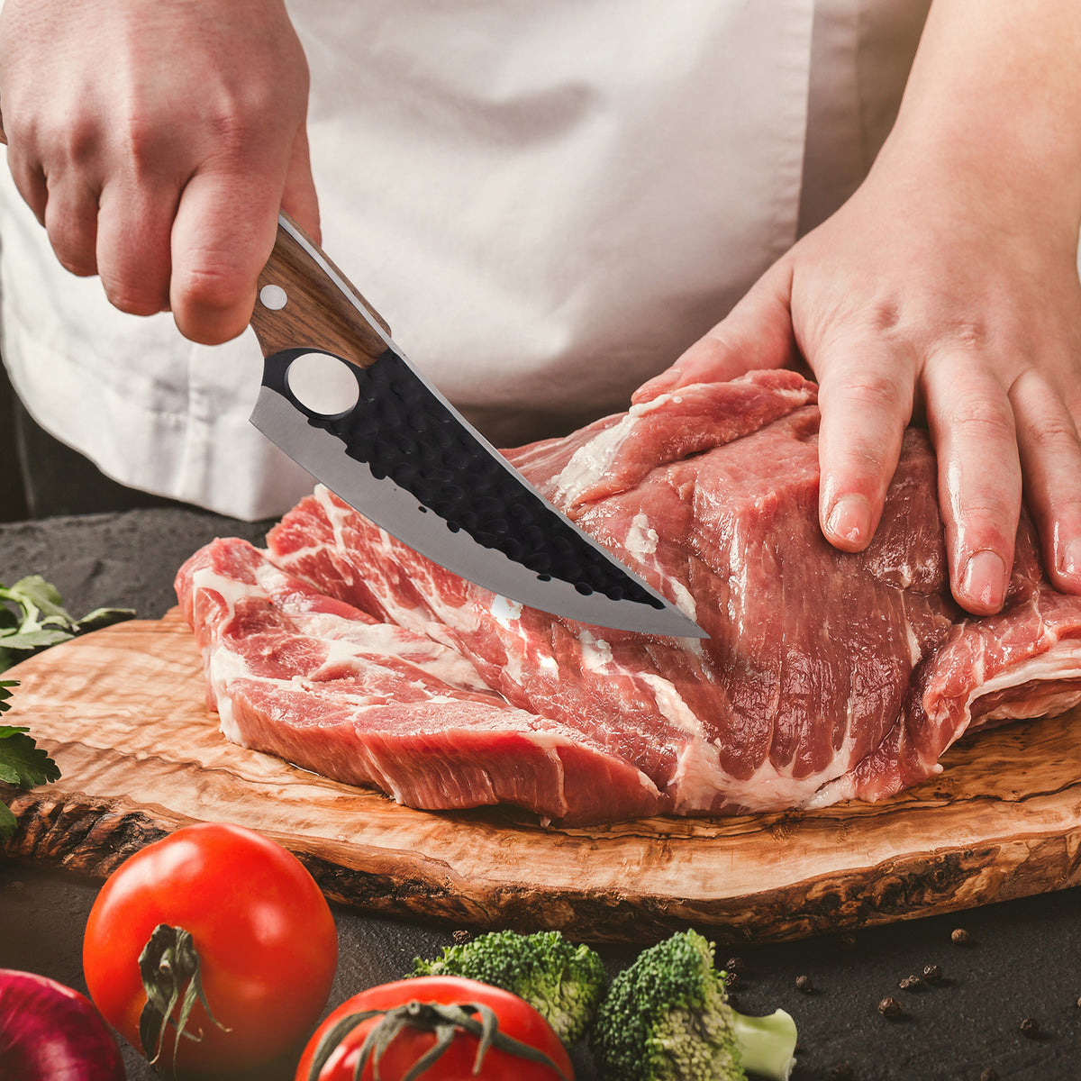 Chef Knife Cutting Meat