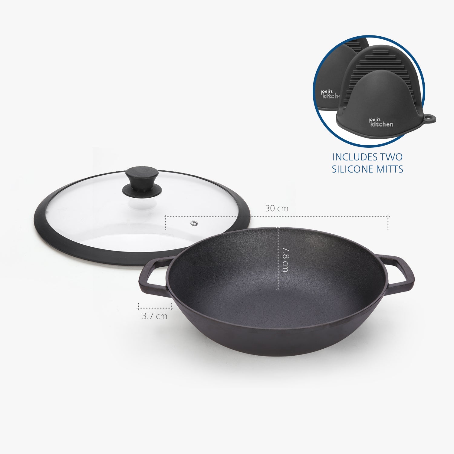 Cuisiland Cast Iron Wok with Lid