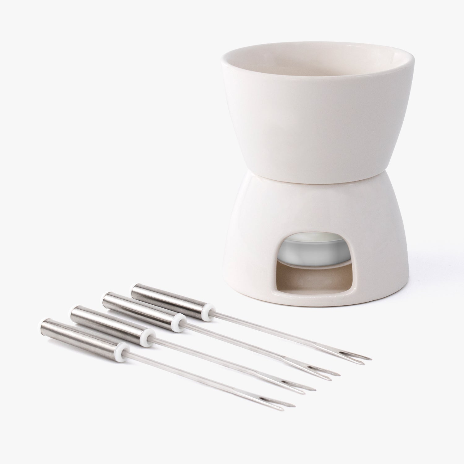Fondue mok beige – Inclusief vorkjes - Het juiste cadeau Fondue mok beige – Inclusief vorkjes - Het juiste cadeau