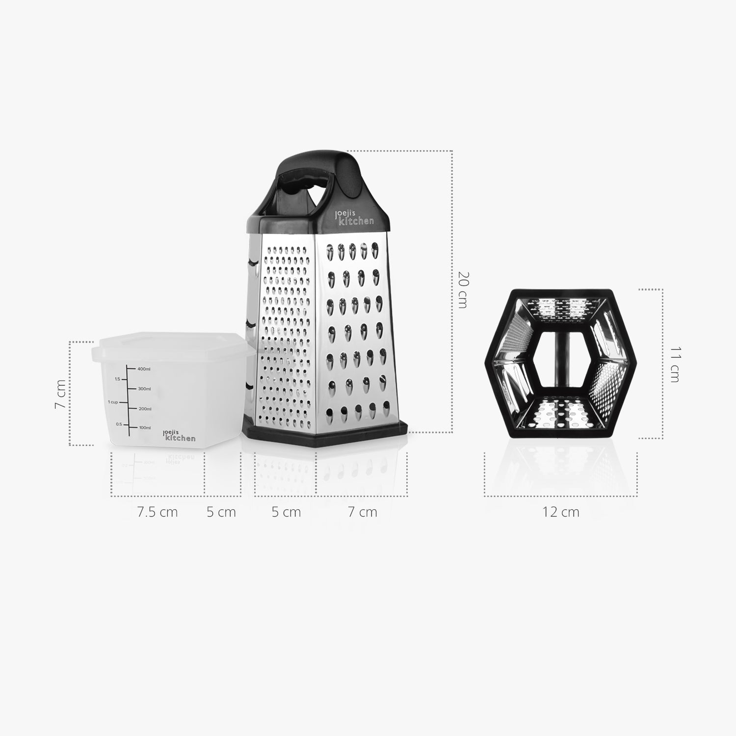 GCP Products 6 Sided Box Grater, One Size, Black