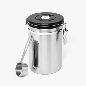 Tea Coffee Sugar Canister Container - Silver