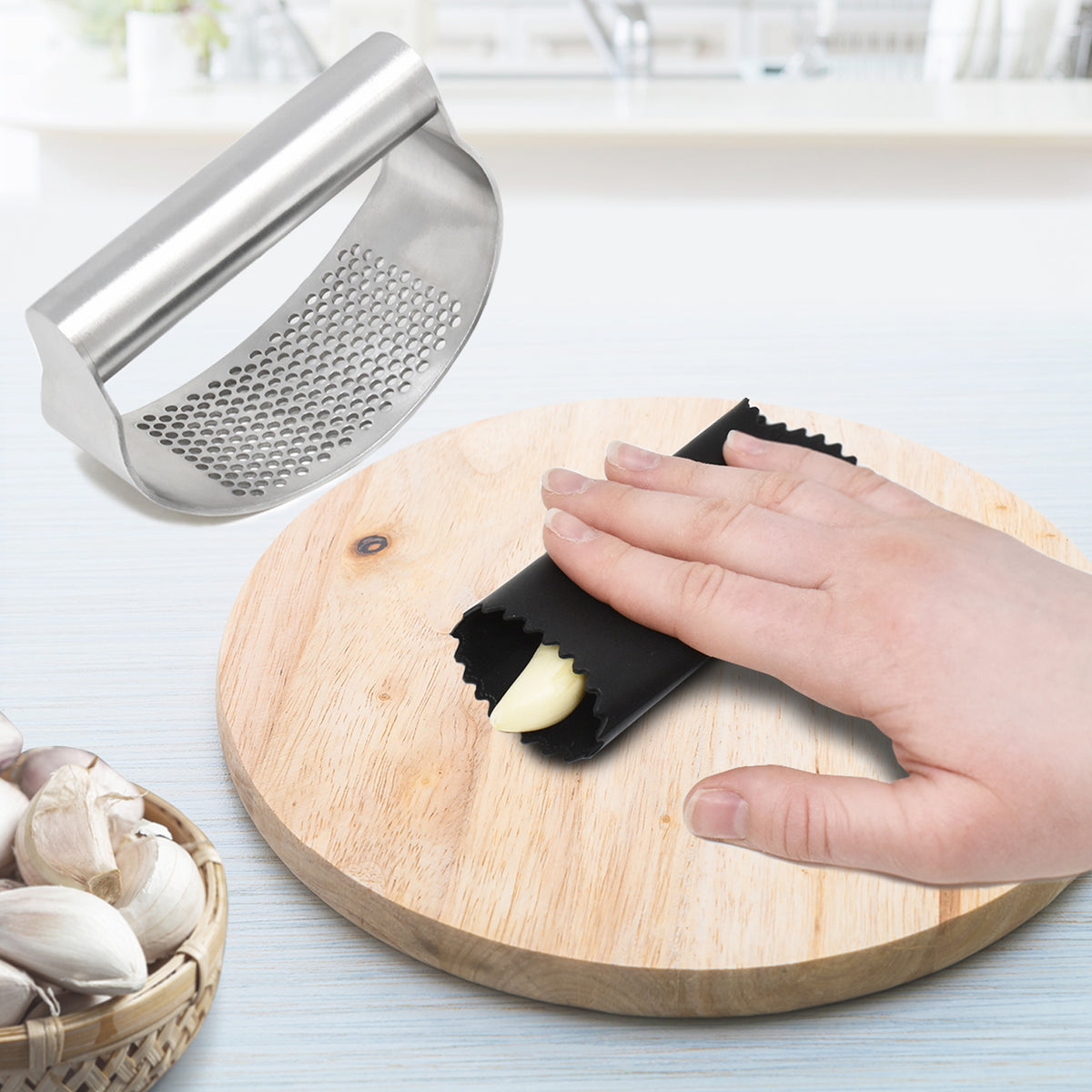 Stainless Steel Garlic Crusher