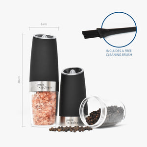 Salt and Pepper Grinder Gravity Shaker Set Size