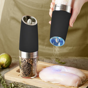 xinxu Gravity Electric Salt and Pepper Grinder Set, Automatic