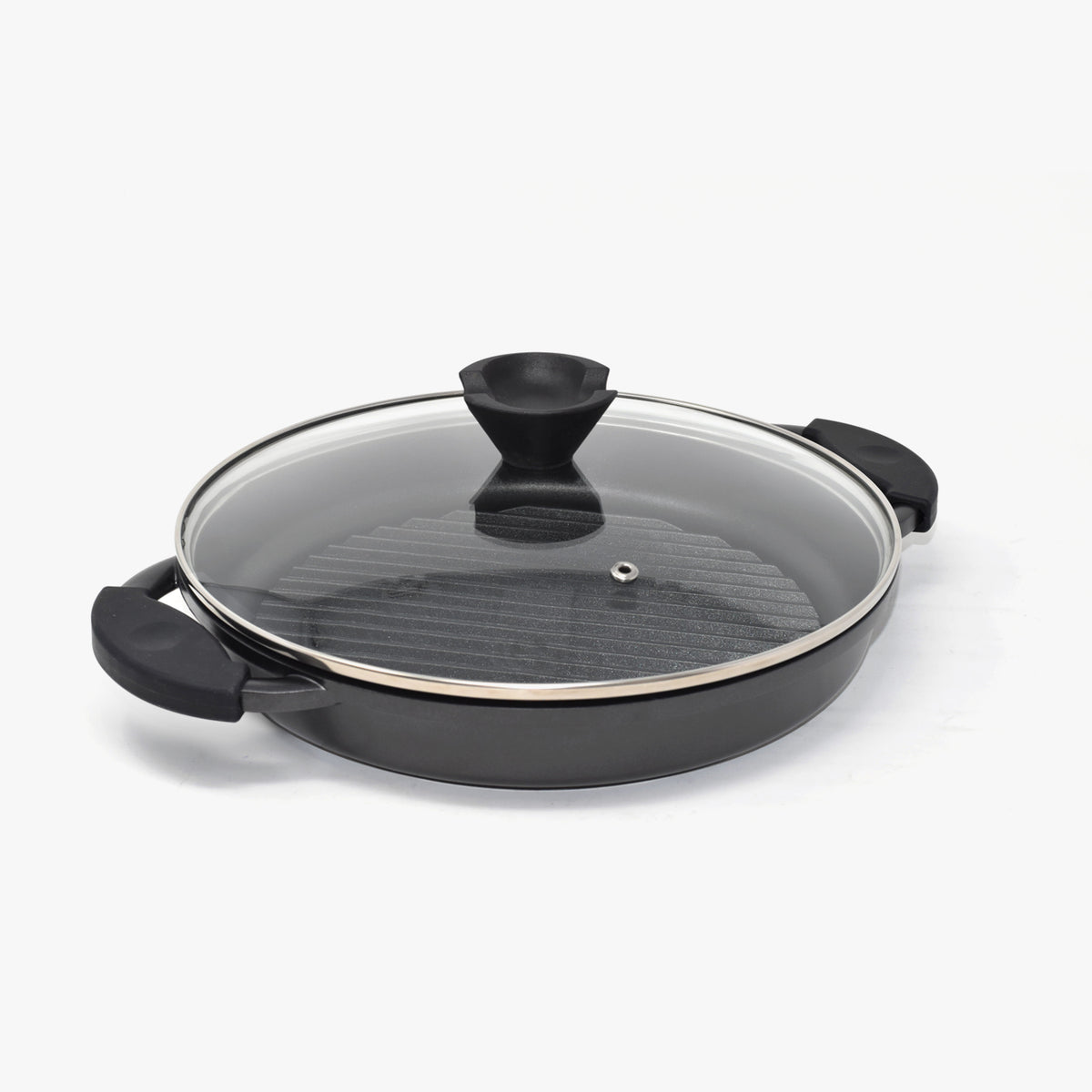 Round Cast Aluminium Griddle Pan with Lid