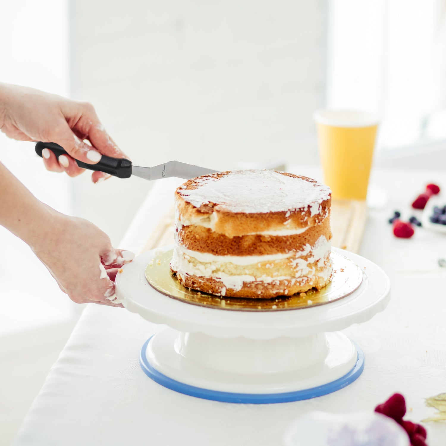 Cake Palette Knife, Steel Icing Spatula 3 Pieces Set, Cake Knife