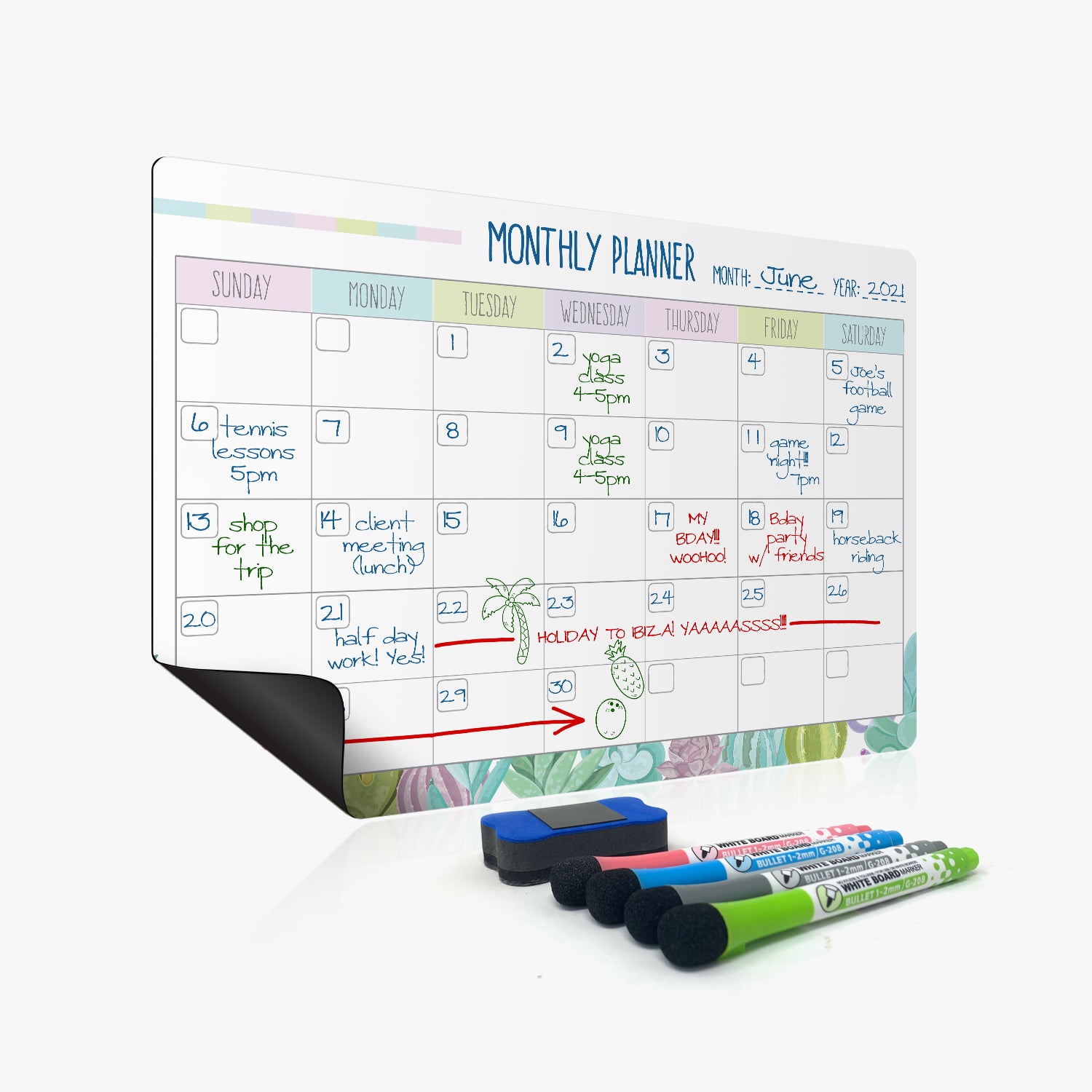 Tableau blanc magnétique mensuel Qu'est-ce qu'on fait ? pour frigo - Agenda  familiale de votre mois - Whinat - Calendrier planning et éphéméride -  Achat & prix