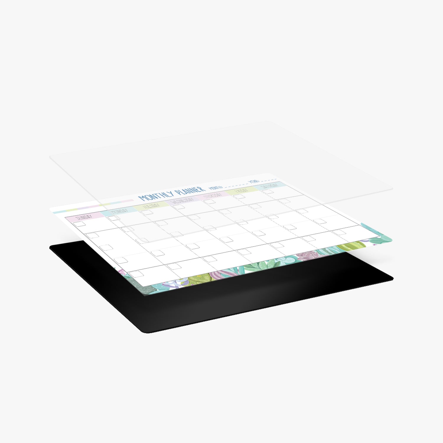 Lavagna magnetica frigo - Calendario magnetico frigo - Include 4