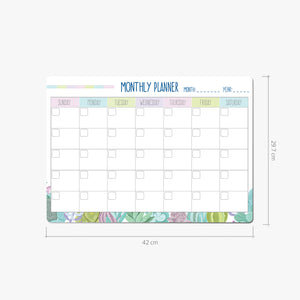 Monthly Whiteboard Planner Size