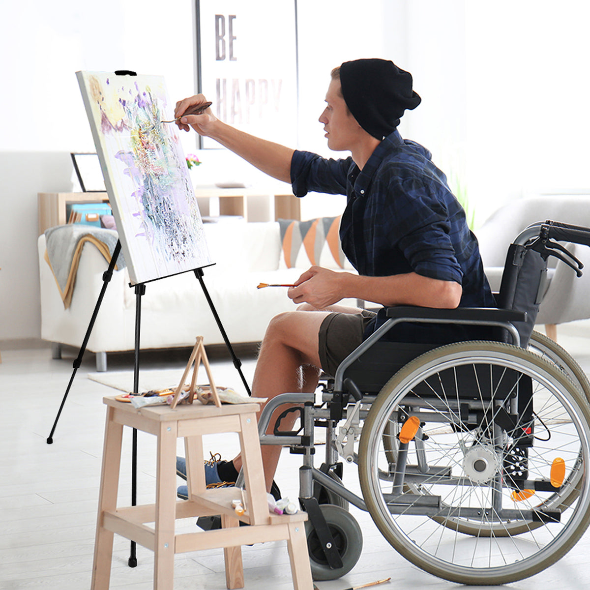 Black Painting Stand