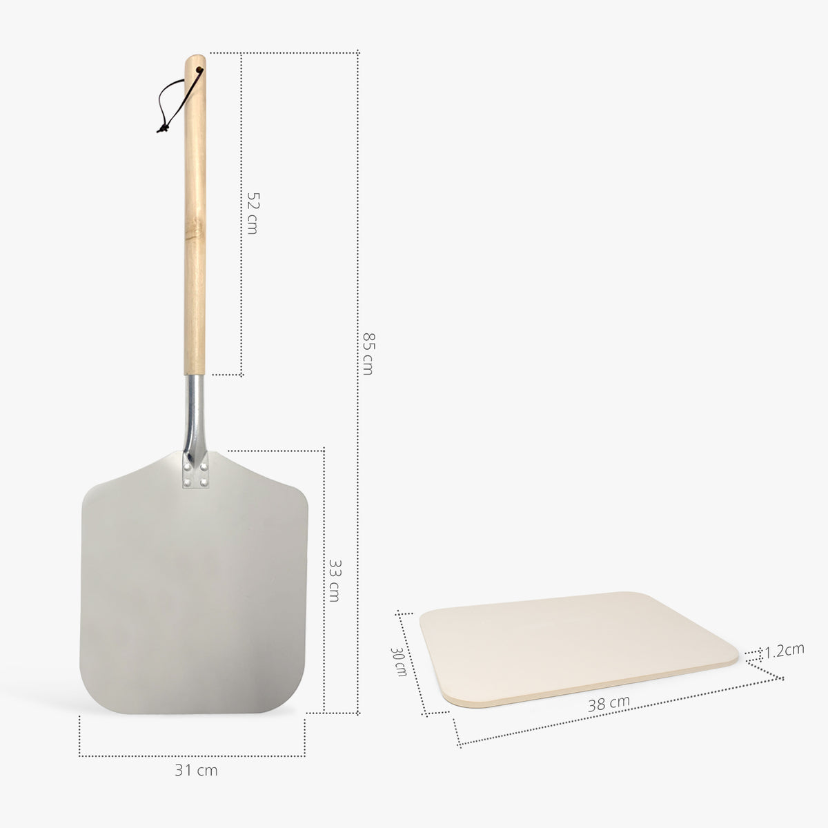 Pizza Stone &amp; Pizza Peel Size