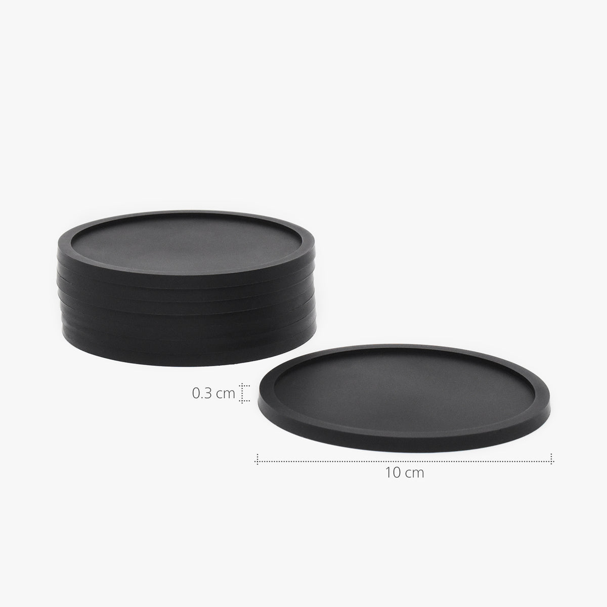 Black Silicone Coasters Size