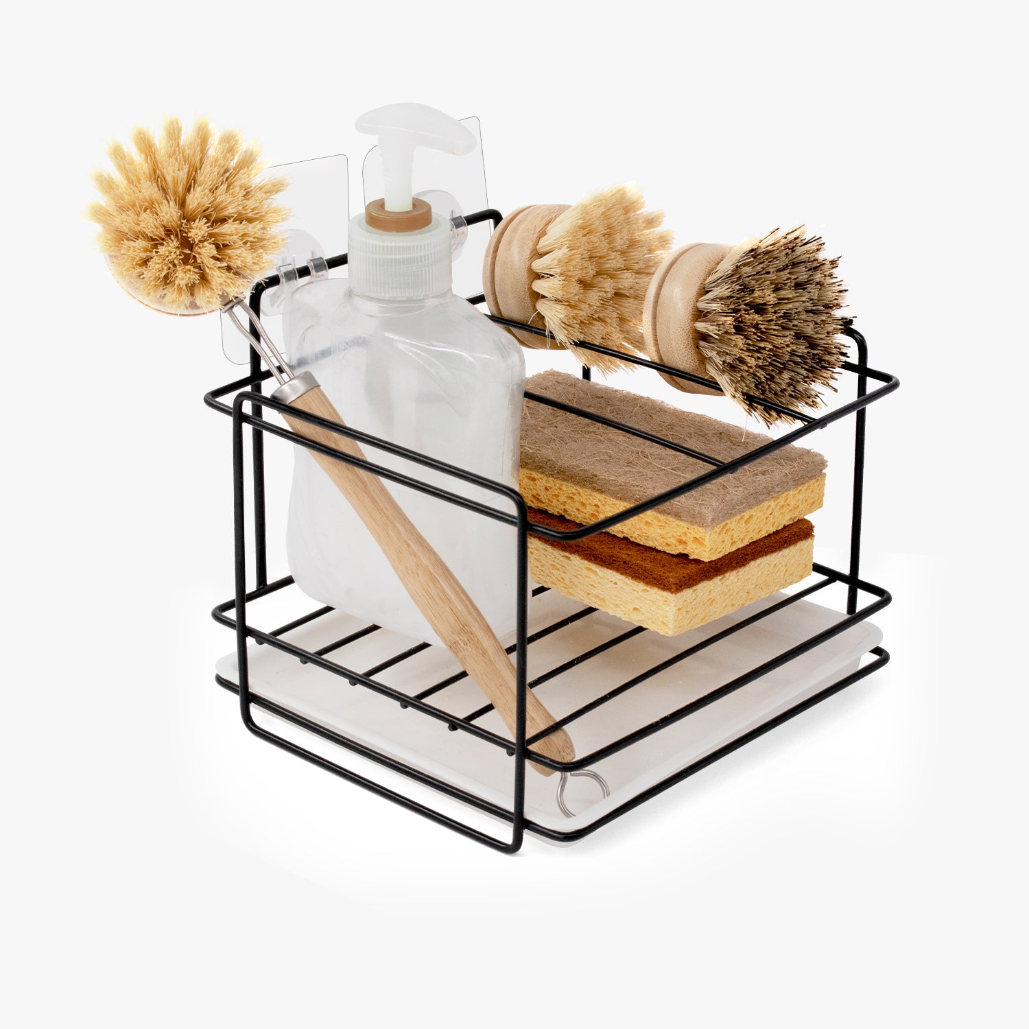 Sponge Holder for Kitchen Sink with Drip Tray - Joejis