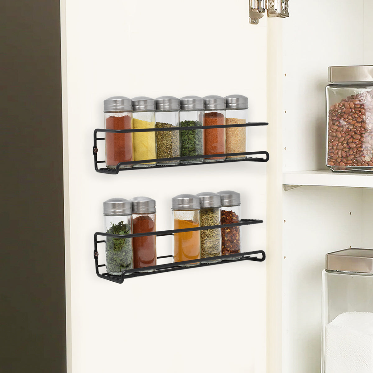 Black Wall Spice Rack