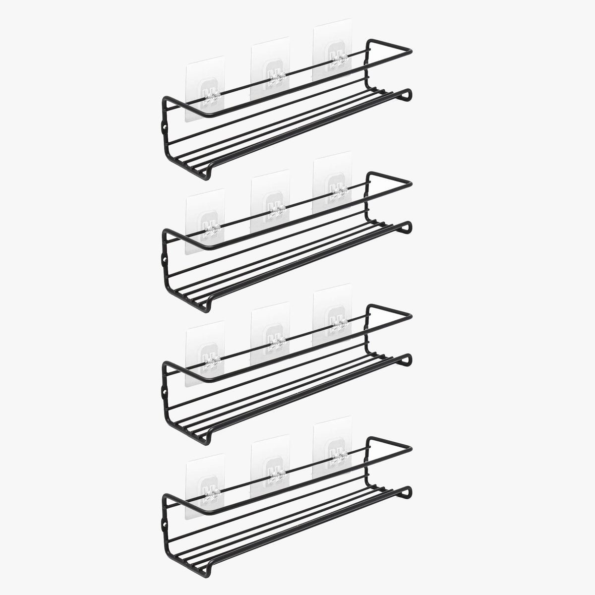 Spice Rack Black 4 Tier Shelf