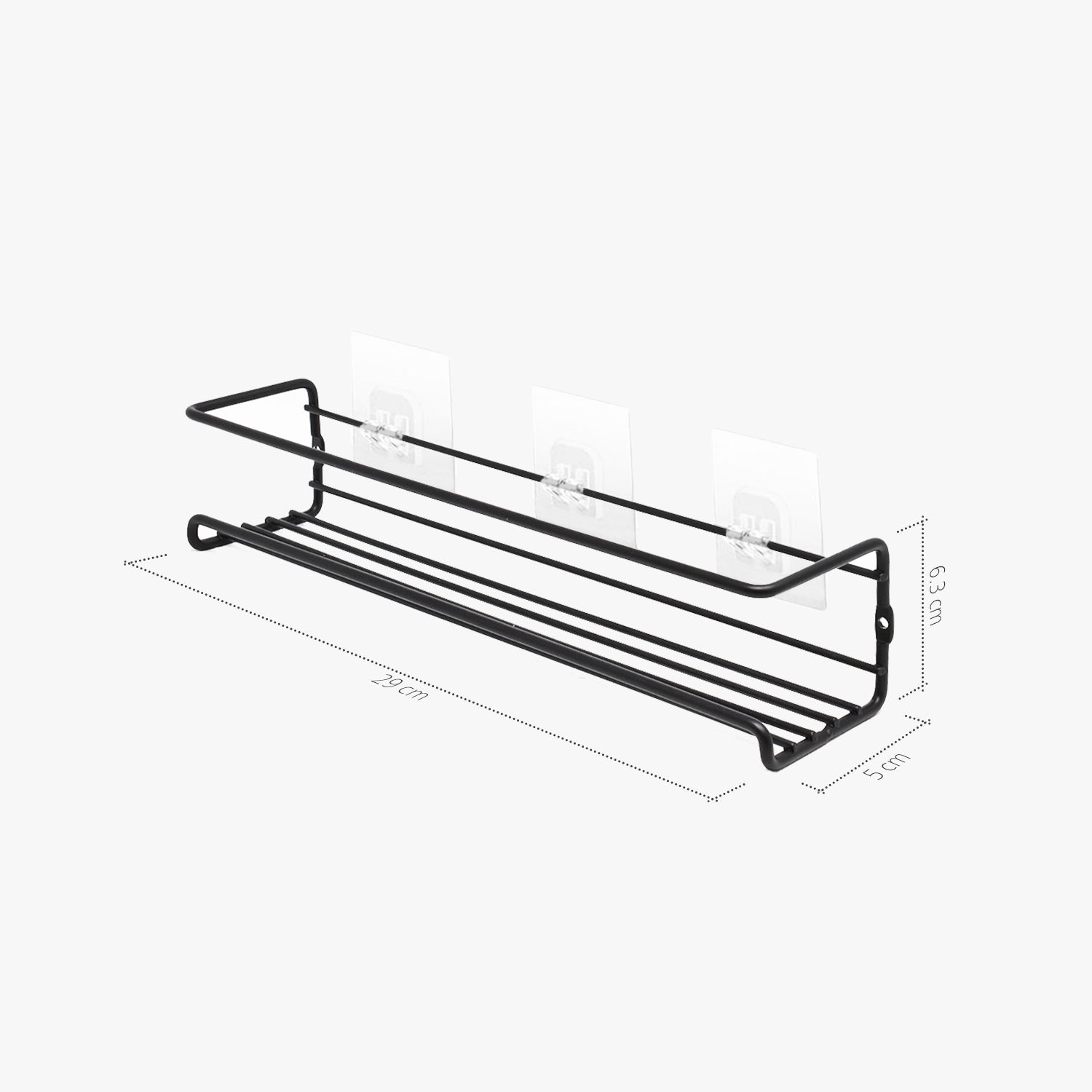 Estante De Especias De 4 Niveles Para Colgar En Pared, Organizador De Cocina Negro Con Adhesivo Y Tornillos