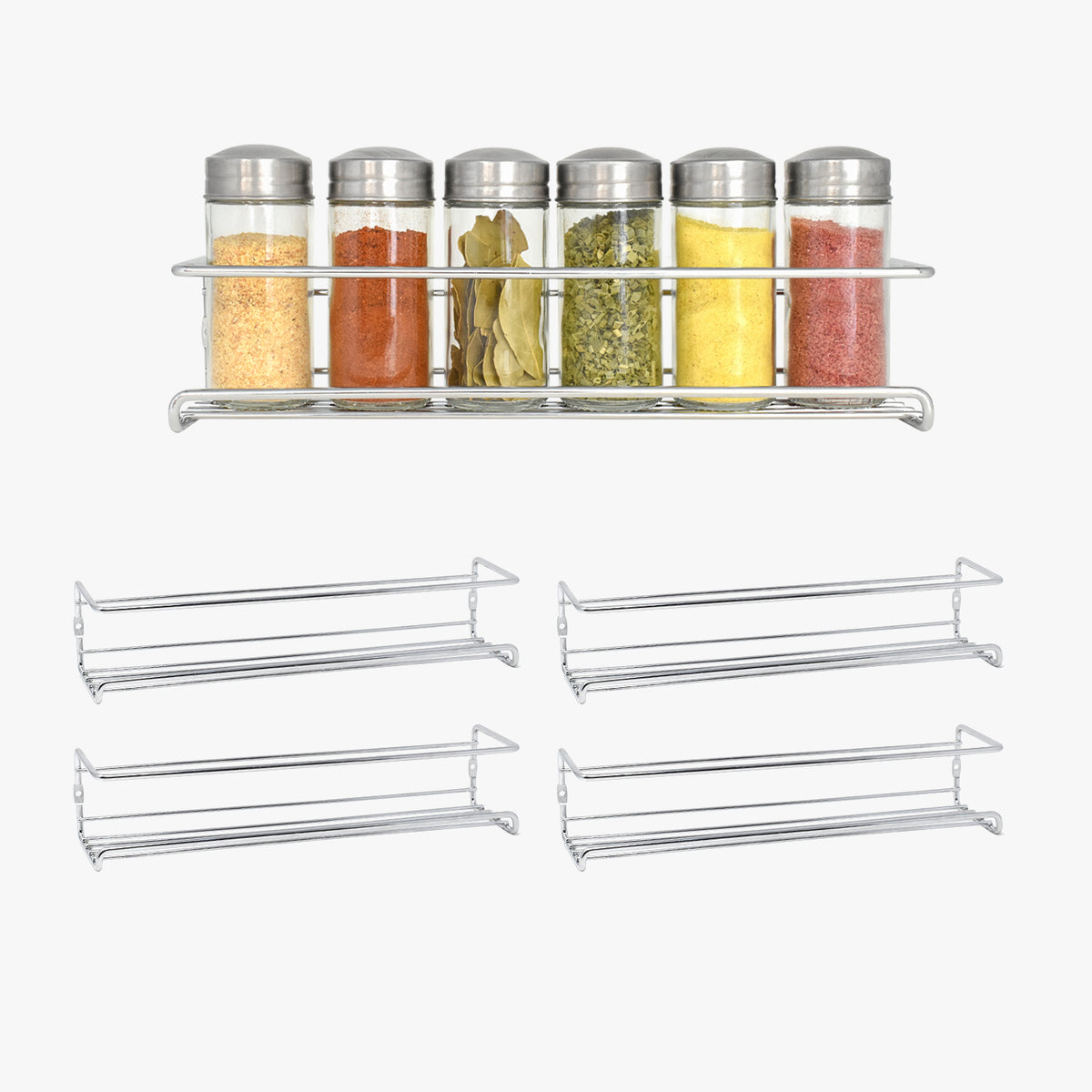 Spice Rack Silver 4 Tier