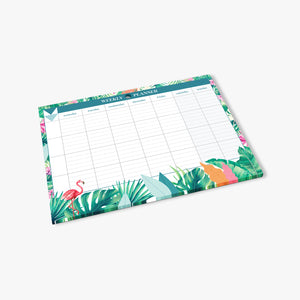 Weekly Planner Pad Tropical Side View