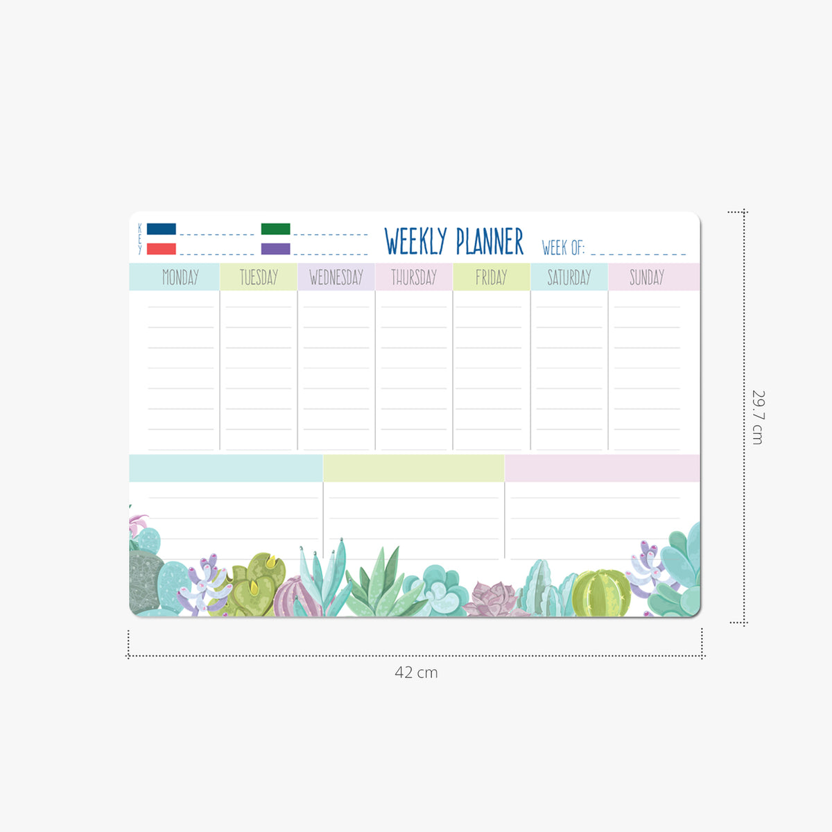 Weekly Whiteboard Planner Size